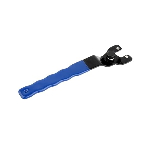 1Pc Durable High Carbon Steel Angle Grinder Wrench, Adjustable, Chrome Vanadium Alloy, Blue Handle, Suitable for Grinders, Polishers & Sanders