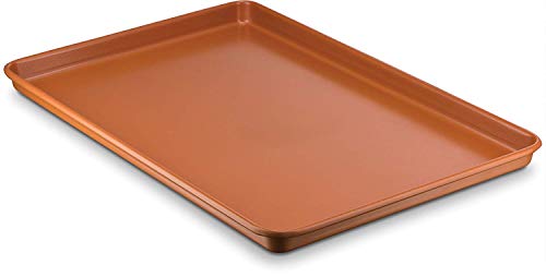 Ceramic Coated Cookie Sheet - Premium Nonstick Copper Coating Even Baking, Dishwasher