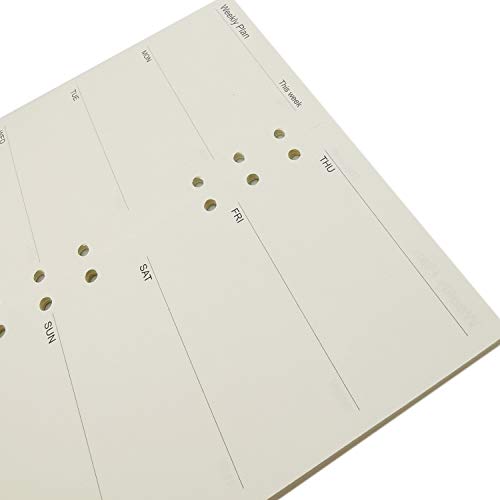 Image of Zelten Loose Leaf Punched Paper Refills Paper for 6 Hole Binder Personal Organizer Diary Notebook Refillable Planner (Weekly Planner,A5 /6 Hole)