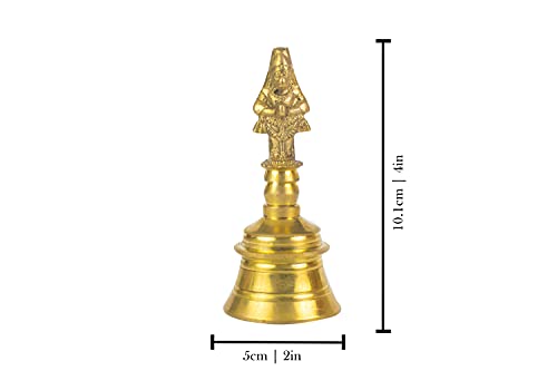 Image of Spillbox Traditional Brass Bell /Ghanti for Pooja /Worship for Temple Home - 4 inch inch Hanuman
