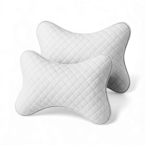 Image of Velvet Soft car Neck Pillow for Travel, Travel Micro Fiber Rest Pillow /Cushion Set of Pillows Compatible with All Cars - Pack of 2 Pieces (Grey 2PC)