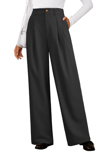 Arach&Cloz 2025 Women's Fall Winter Cashmere Wide Leg Dress Pants
