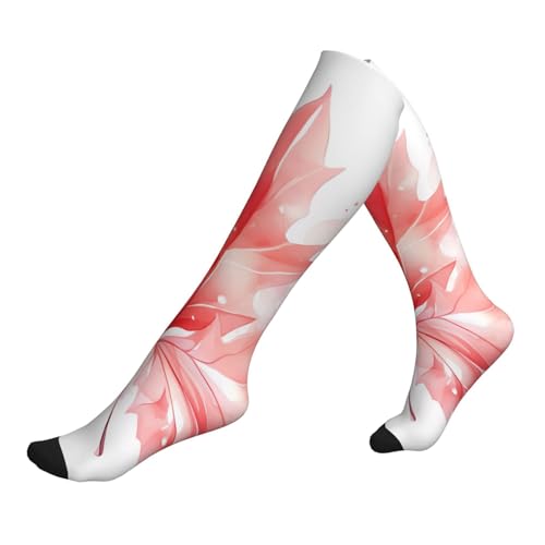 wwqqvnb Red Maple Leaf Compression Socks for Women and Men with 15-20mmHg Gradient Support, Breathable for All Day Wear, Standing, Sitting, Travel, Active Lifestyle
