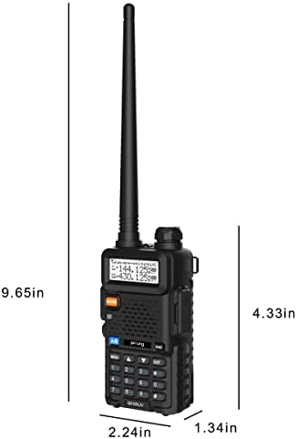 Walkie Talkie 5R Dual Band VHF/UHF Two Way Radio Rechargeable Handheld Ham Radio with 128 Channels VOX (Black)