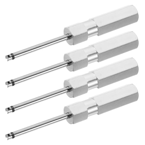 ADOCARN 4piezas Llave Desmontaje Núcleo Válvula Magnética Aluminio para Coche Moto Bicicleta Herramienta Extracción Vástago Válvula Neumáticos Portátil Resistente