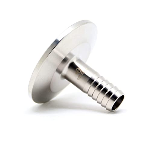 QiiMii SS304 1.5" Tri Clamp to 1/2" Hose Barbed Adapter Sanitary Hose