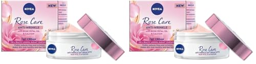 NIVEA Rose Care Anti-Wrinkle Day Cream (50ml), Anti-Wrinkle Face Cream with Nourishing and Anti-Oxidant Properties, Made with Rose Petal Oil and Calcium (Pack of 2)