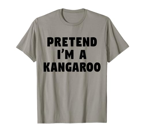 Last Minute Funny Lazy Party Costume Idea Grey Kangaroo T-Shirt