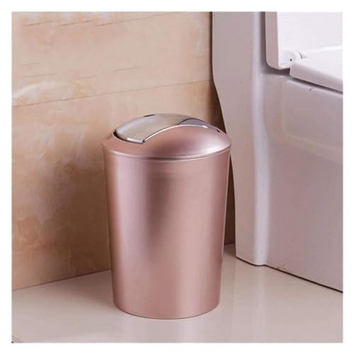 Caneca de basura con tapa basculante color rosa dorado miniatura 6