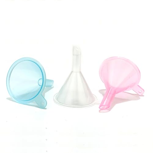 漏斗は乳液、水、精油、シャンプー、介護用品、洗浄製品を再充填するために用いられる.ピンク、透明、青のファンネル