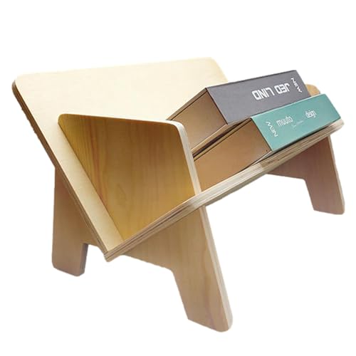 Generico Bureau Bookshelf, Desktop Rack, Wooden Small Inclined Design Creative Stylish Space-Saving Storage, Bookshelf Organizer for Home, Tabletop, 15,75 x 10,24 x 9,45 pouces – Image 4