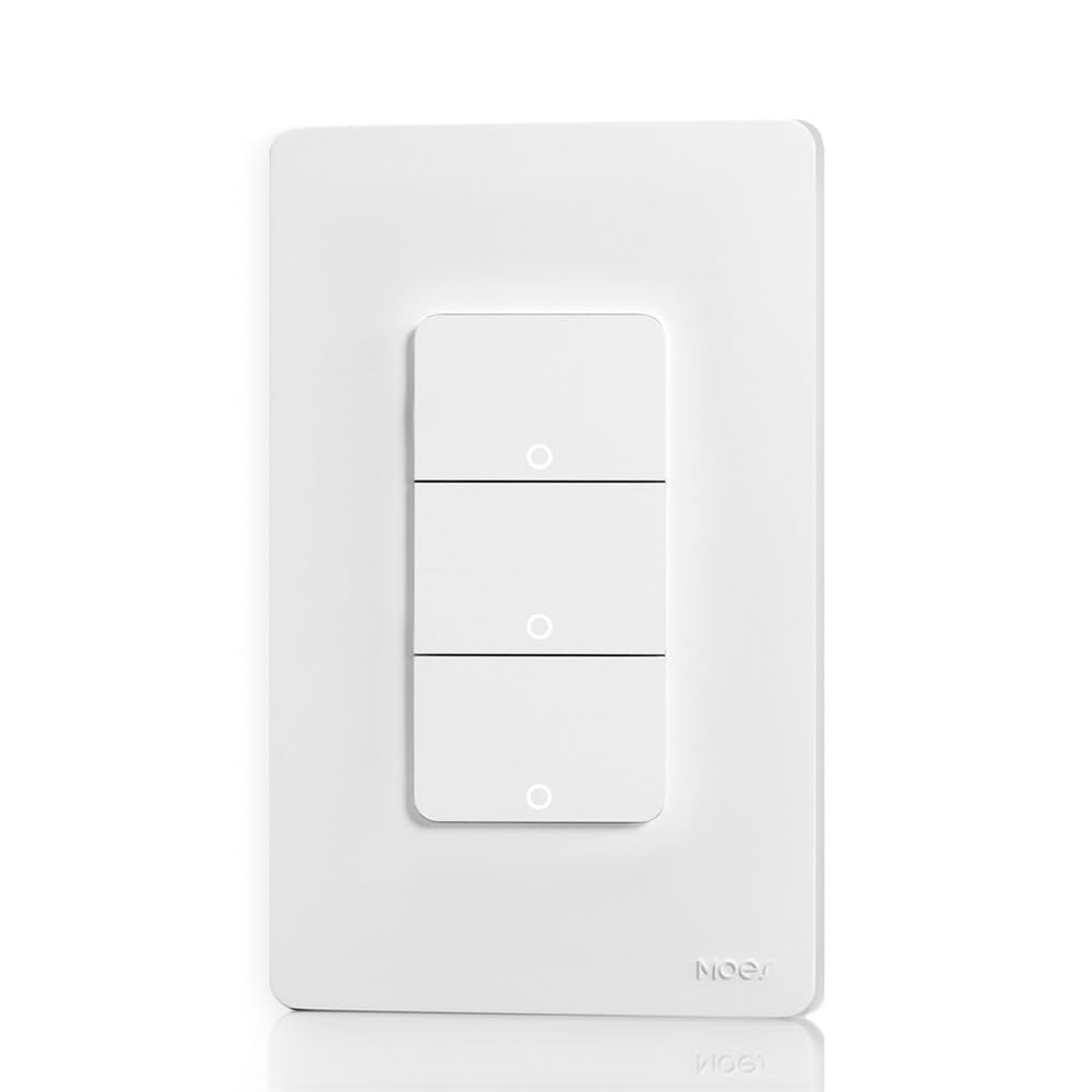 Fafeicy Smart Light Switch, Wireless Remote Control Switch with Timer Function and Voice Control, Compatible with and Assistant, for Home Automation (Three-Way)