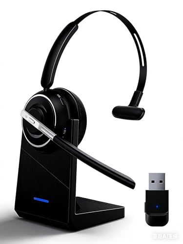 PrancyBt Wireless Headset, Bluetooth Headset with AI Noise Cancelling Mic, Bluetooth V5.2 Headphones...