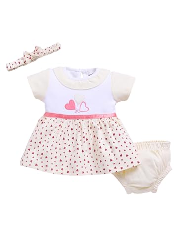 Image of Smart Baby Cotton Frock Set for Baby Girl - Stylish Soft Dress with Bloomer & Headband | 9-12 Months | Mint and White | Pack of 1