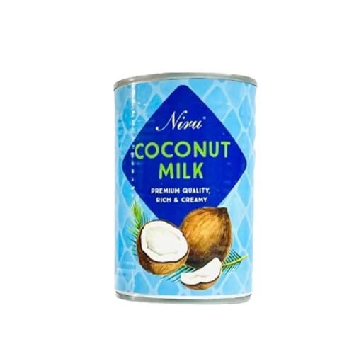 Niru's Coconut Milk Tin- 400ml, Pure, Creamy, and Rich, Perfect for Cooking, Baking & Beverages, No Additives Pack of 1
