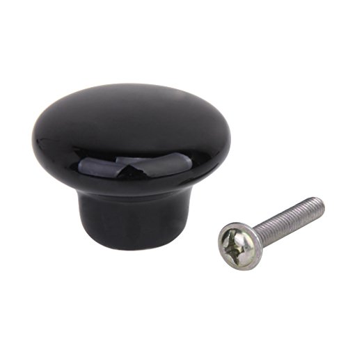 Black Round Ceramic Kitchen Cabinet Handle Pull Knob