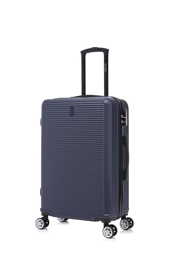 CELIMS - Valise Moyenne Taille Rigide 4 Roues 65 cm | Valise Soute 20kg | Abs Légère | Serrure Intégrée | Bagage de Voyage | Bleu Marine