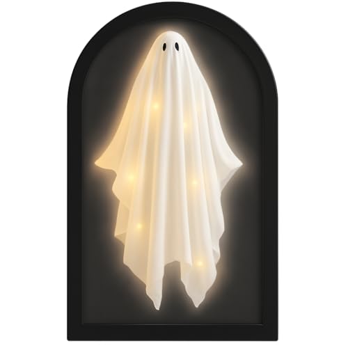 Adouiry Halloween Hologram Haunted Ghost Mirror - Novelty Ghost Silhouette Decal for Mirror - Halloween Decorations Indoor Spooky Home Decor