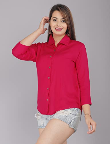 Image of Women Solid Shirt for Office & Casual wear | 3 /4th Sleeves Spread Collar
