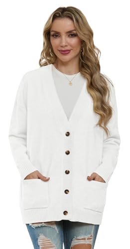 Image of GRECERELLE Women's 2025 Fall Cardigan Sweaters Oversized Open Front Button Knit Outwear Coats with Pockets