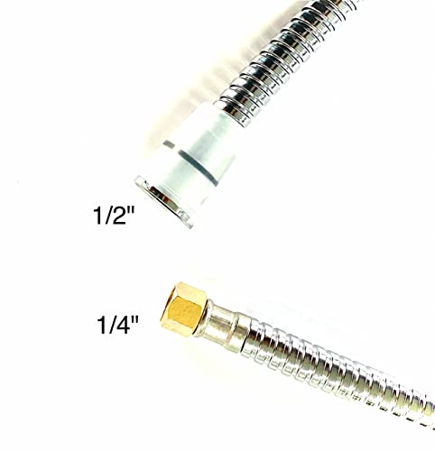 Socila Professional 1/2" To 1/4" Shampoo Bowl Hose Stainless Steel, Sink Replacement Part, Barber Shop, For Professional Salon Shampoo Bowl Faucet And Sprayer Head #TOP1