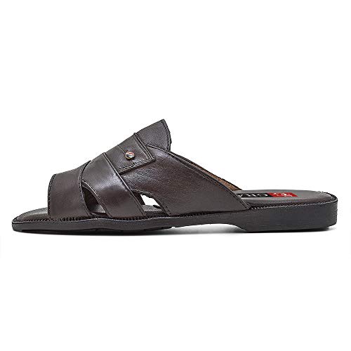 Chinelo masculino linha repouso em couro palmilha espumada GR 408 café (39, 408 café)