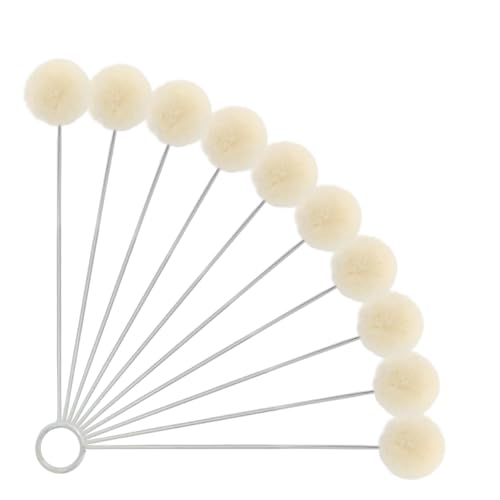 10 Pieces Wool Daubers Ball Brush Leather Dye Tool with Metal Handle, Wool Balls Dauber Dyeing Applicator, Leather Dye Applicator for DIY Crafts Projects