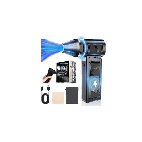 YUHUO Upgraded Compressed Air Duster, 360000 RPM Electric Air Duster with 5 Gear Power Motor, 8000mAh Rechargeable Cordless Mini Blower Jet Turbo Fan Replace Air Can for Computer Keyboard Car Outdoor