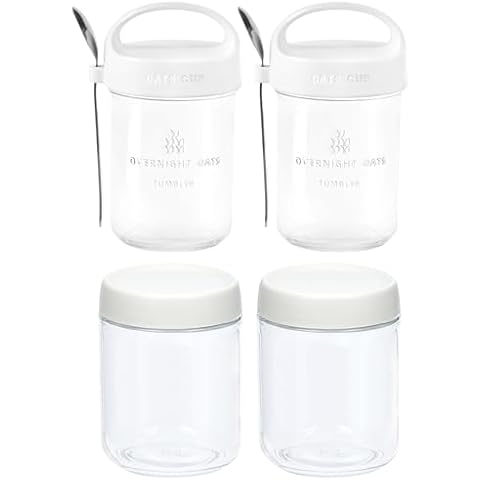Overnight Oats Containers with Handle Lids Cover