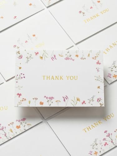 Beautiful Thank You Card Set With Envelopes and Stickers - Set of 20 Elegant Blank Cards For...