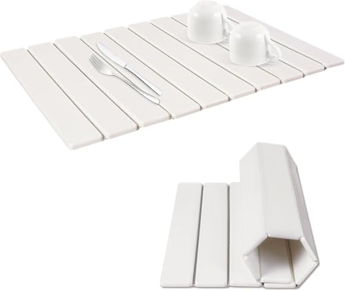 OLHAUYUAN Grand Tapis de séchage en Pierre pour Plan de Travail de Cuisine, Tapis de séchage en Terre diatomée Pliable à séchage Rapide, Tapis Absorbant en Terre diatomée pour Tasses et Assiettes