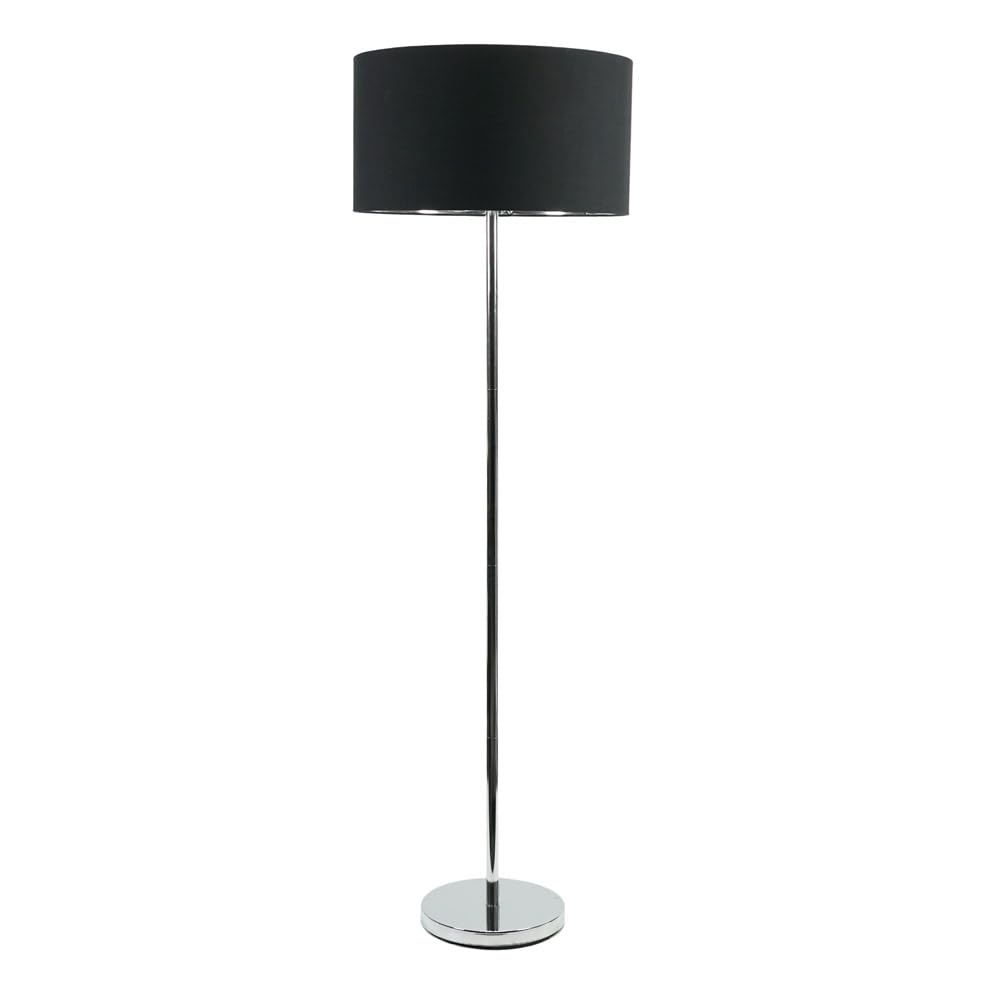 Valuelights Charles Chrome Floor Lamp With Black And Metallic Shade And Bulb from B&Q