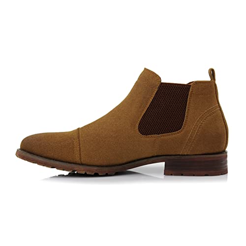 Image of Ferro Aldo Men's Chelsea Boots | Pull-On Ankle Boot in Plain Toe, Cap Toe & Wingtip Brogue Styles | For Casual, Dress, Work & Formal Events