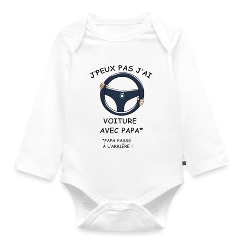 Body bébé papa et voiture manches longues en coton bio pour les balades en famille