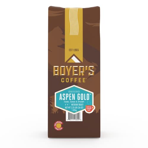 Boyer's Coffee Aspen Gold Coffee, Medium Roast, Ground, 2.25lb Bag (1-Count)