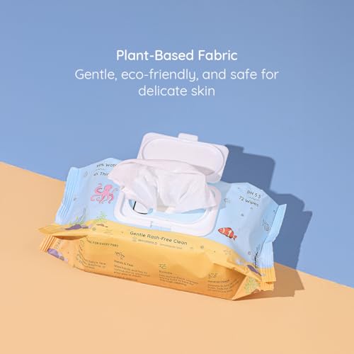 Image of Little Rituals Rash-Free Baby Wipes | 99% Pure Water | 4x Thicker, Plant-Based Cloth, pH 5.5 | Enriched with Chamomile, Sacha Inchi Oil & Pro Vitamin B | Gentle, Moisturizing & Soothing | Dermatologically Tested | 72 Wipes /Pack (Pack of 3)