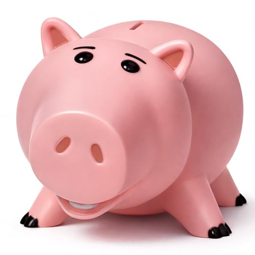 Image of Hamm Piggy Bank Cute Pink Pig Money Box Plastic Saving Coin Box with Color Package Money Bank Great Gift Toy for Kid Children Girls Boys
