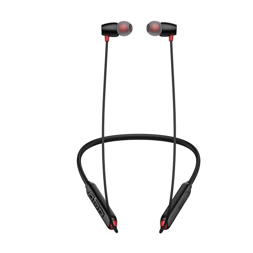 Image of Robotek Surya Plus Neckband Wireless Earphones | 1W Audio Output | Lightweight & Durable ABS Build | Comfortable Neckband Design | Black