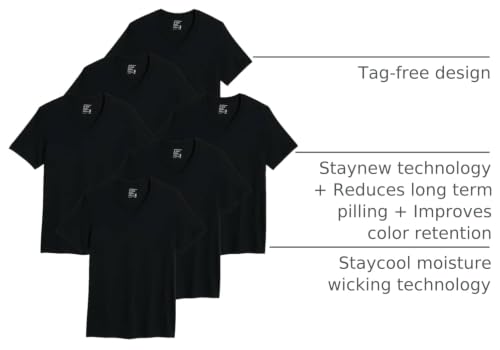 Image of Jockey Big & Tall Classic V-Neck Undershirt- 6 Pack - 100% Cotton T-shirts for Men
