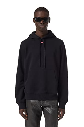DIESEL S-Ginn-Hood-d Felpa sweat-shirt à capuche sport homme noir casual