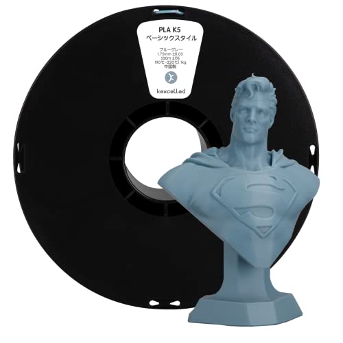 Kexcelled PLA 3Dプリンターフィラメント素材 高密度 1.75 mm径 整頓 巻き 3Dプリンター3Dペン用 スプール造形材料 正味量1kg 寸法精度+/- 0.03 mm ブルーグレー