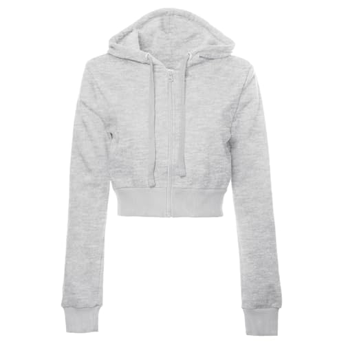 Womens Cropped Zip up Hoodie Women Crop Cardigan Lightweight Jack...