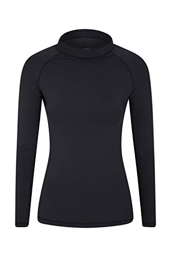 Preisvergleich Produktbild Mountain Warehouse Langärmeliges Badeshirt für Damen - Damen-Badeshirt mit LSF50+, schnelltrocknend, Flache Nähte, dehnbar - Für Schwimmen und unter einem Neoprenanzug Schwarz Jet 40