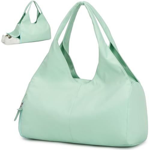 BlesMaller Reisetasche Sporttasche Damen Handgepäck mit Schuhfach & Nassfach Trainingstasche kleine Sport Tasche für Gym Yoga Sauna Schwimmen (Grün)