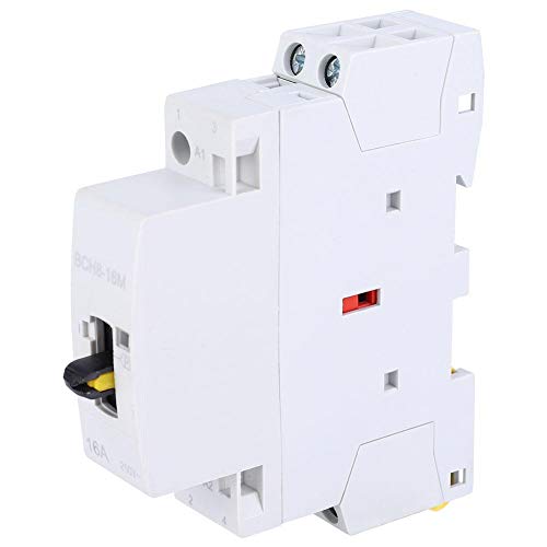 Contactor de CA 2P 16A, Contactor de control de circuito dom�stico de 230 V con funci�n de control manual para la construcci�n el�ctrica y la carga del motor dom�stico(2NO)