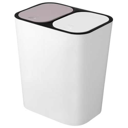 Caneca de basura dual triangular beige 15L