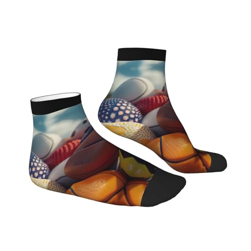 SSIMOO Sports Ball Print Superior Straight Tube Socks,Perfect For Sports Casual Wear3
