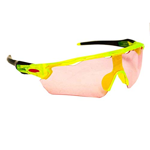 Óculos Esportivo Sol Bike Ciclismo Proteção Uv Sol (Rosa com Verde)