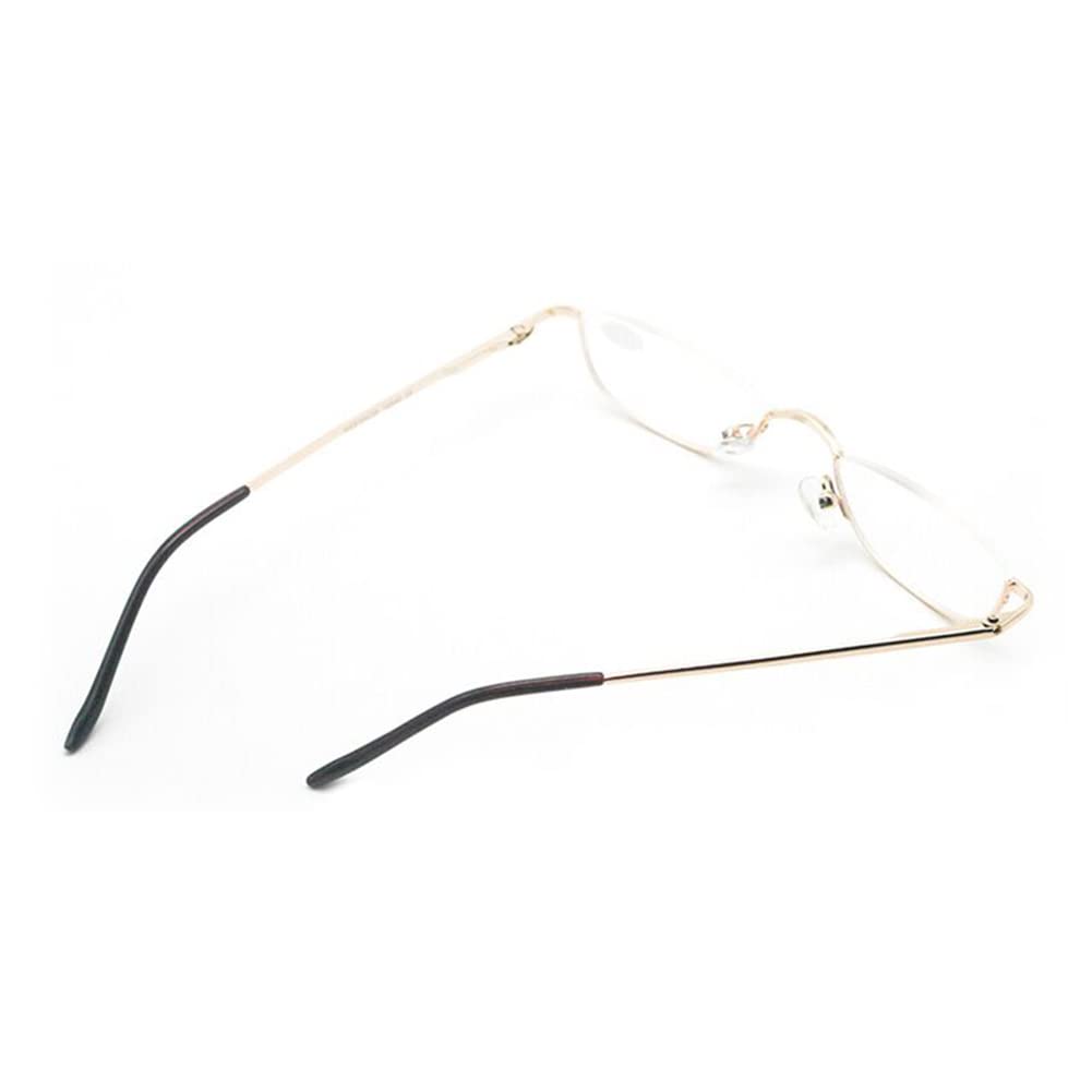 SEIUKS Half Moon Half Frame Slim Reading Glasses Metal Frame with Spring Hinges Eyewea for Men Women gold 150 - Image 3