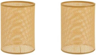 DOITOOL Rustic Rattan Lamp Shade for Floor and Table Lamps Woven Cylinder Lampshade with 5.51 Inch Diameter Center Hole Indoor Lamp Cover for Living Room Bedroom Kitchen D Cor